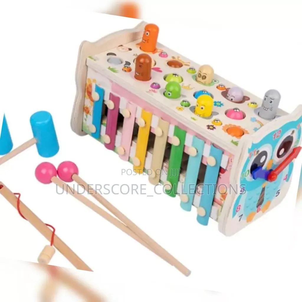 Wooden Rabbit Hammer Ball Pounding Toy Set