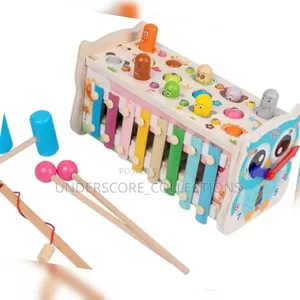 Wooden Rabbit Hammer Ball Pounding Toy Set