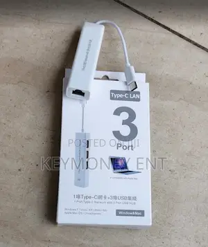 Type C to Lan, 3 USB PortsMacbook Converter