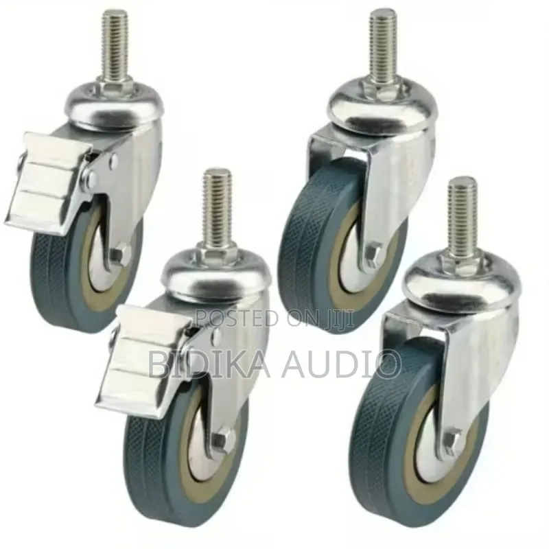 Heavy-Duty Threaded Stem Swivel Caster Wheels Set (4-Pack,