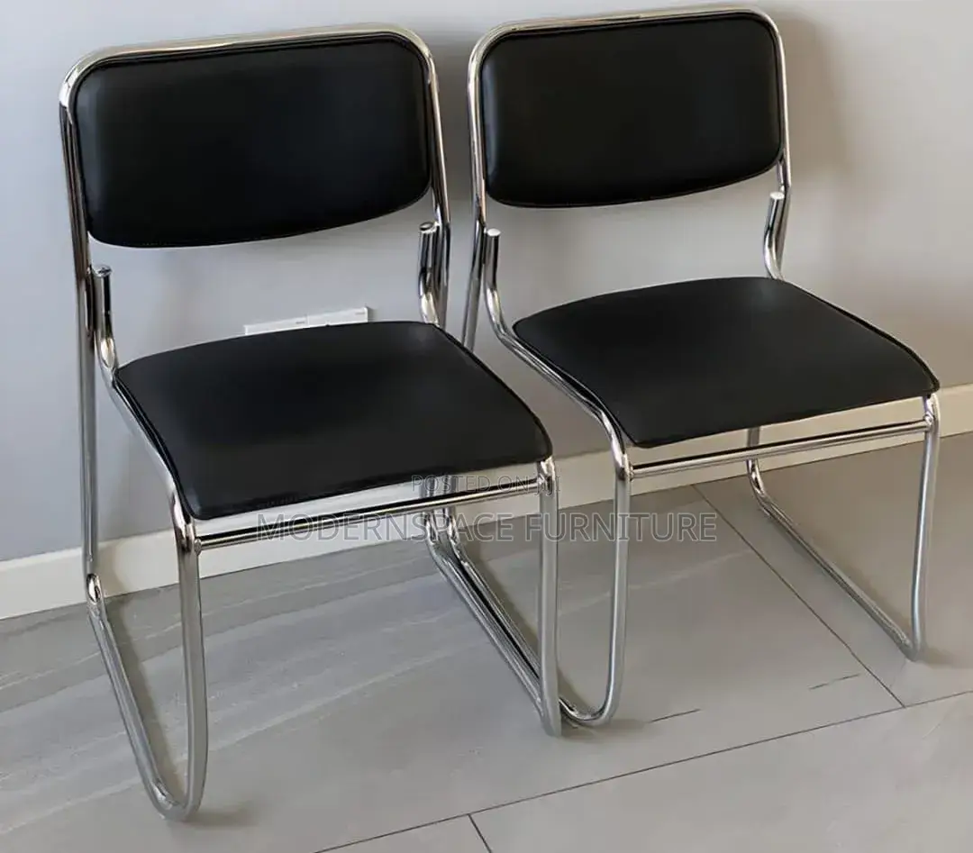 Modern Chrome Visitor Chairs – Black