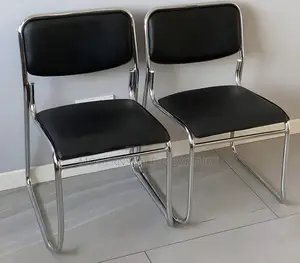 Modern Chrome Visitor Chairs – Black