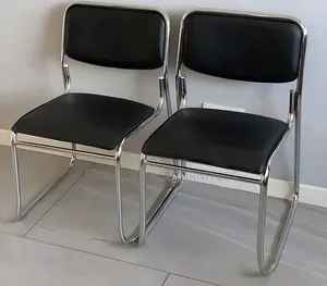 Modern Chrome Visitor Chairs – Black