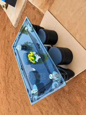 Modern Glass Coffee Table Set With 4 Stools