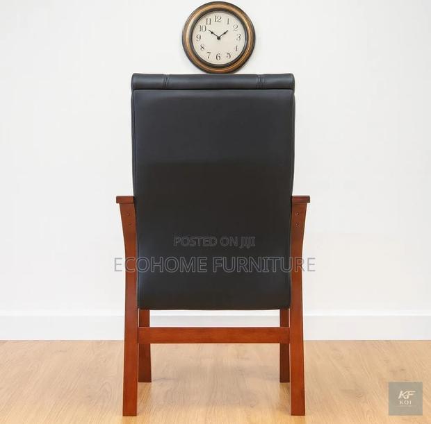 Executive Visitor Chair – Leather Wooden Frame - thumbnail 2