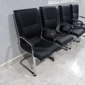 Modern Black Executive Visitor Chairs- Leather