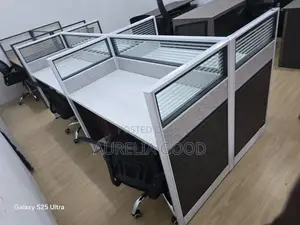 4-Seater Grey Office Workstation