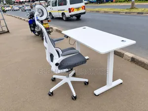 Electric Height Adjustable Office Desk – White