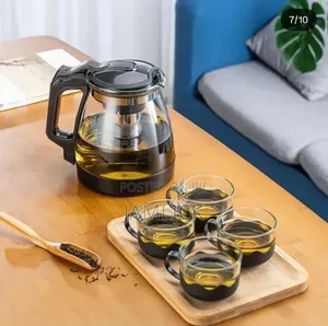 5pcs Transparent Heat-Resistant Glass Infuser Tea Set - Jy