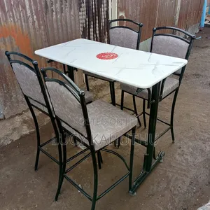 High Table With Ball Chairs Marble Top With Log