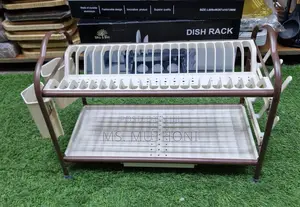 2-Tier Aluminum Dish Drying Rack With Drainer*