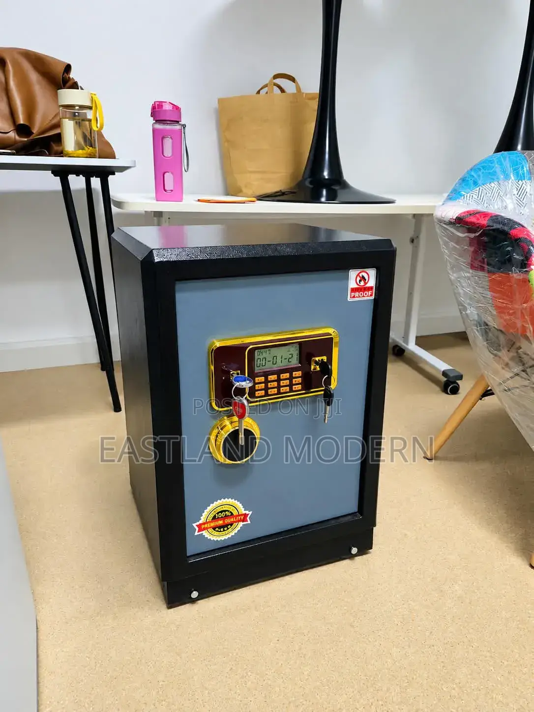 Electronic Security Safe Box With Key Lock & Digital Keypad.