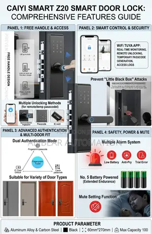 Wifi Smart Door Lock App/Biometric/Fingerprint/Password/Doorbell/Alarm