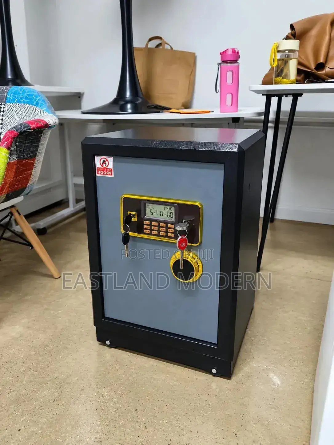 Electronic Security Safe Box With Key Lock & Digital Keypad.