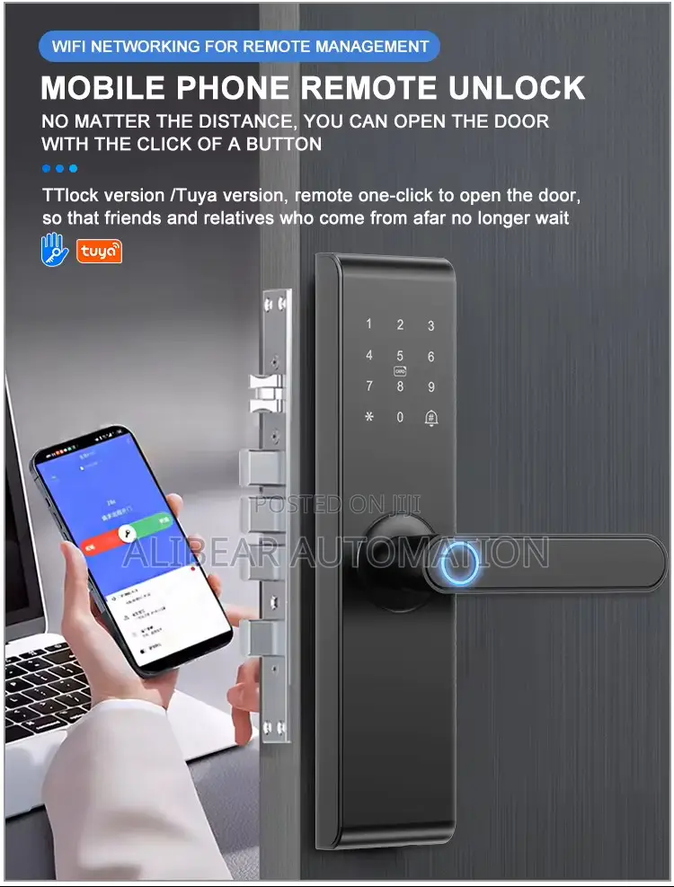 Wifi Smart Door Lock App/Biometric/Fingerprint/Password/Doorbell/Alarm