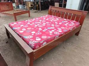 5x6 Mahogany Bed+ Matress at 
Ruai Shop