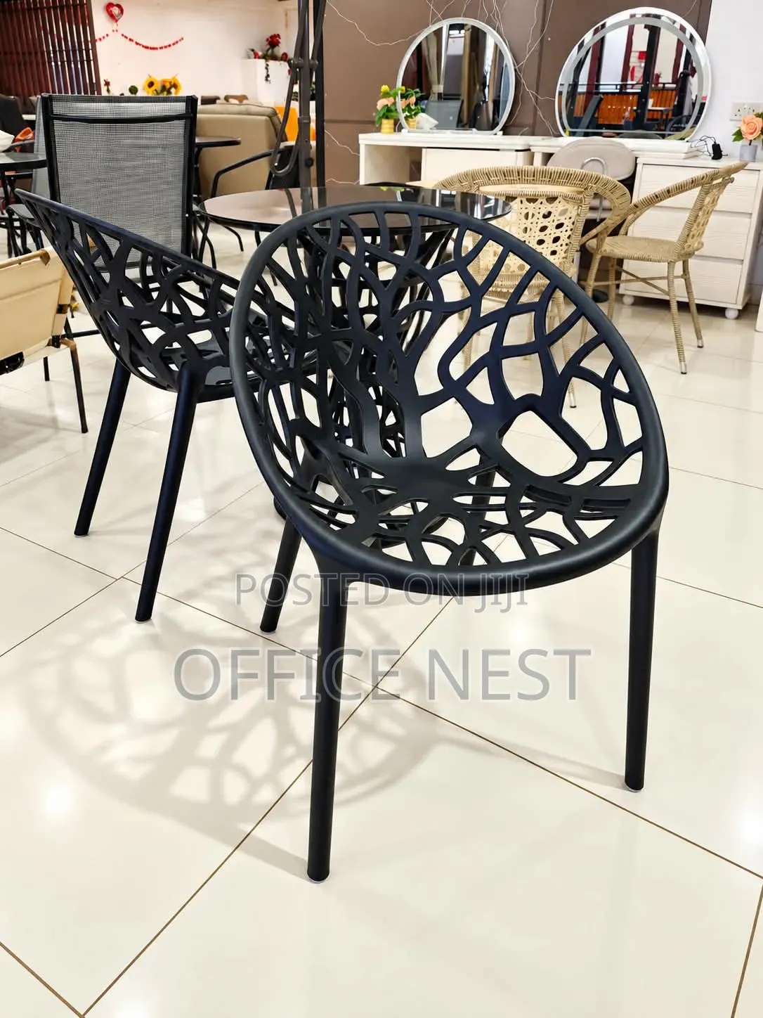 Black Designer Plastic Chair.