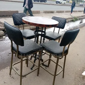 Backrest Stools With Mahogany Table With Balls