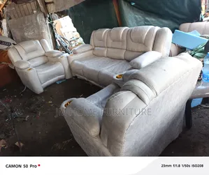 Faiber Semi Recliner Sofa 5 Seator Cream Colour