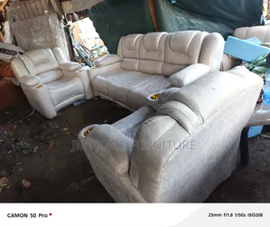 Faiber Semi Recliner Sofa 5 Seator Cream Colour