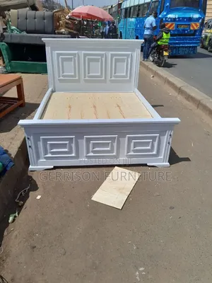 5by6 Pure Wooden Bed Frame With Box Panel Design