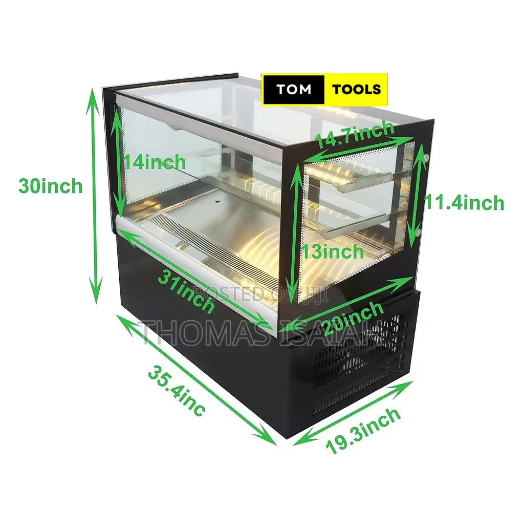 90cm Wide Countertop Refrigerated Cake Display Showcase With Li