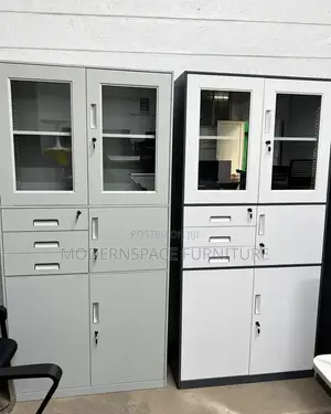 Cabinet
:Modern Steel Office Filing Cabinet With Glass Doors