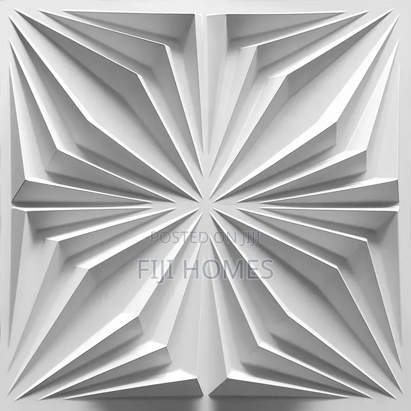 PVC 3D Textured Wall Panels — Modern Interior Décor | White