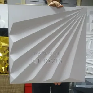 PVC 3D Textured Wall Panels — Modern Interior Décor | White