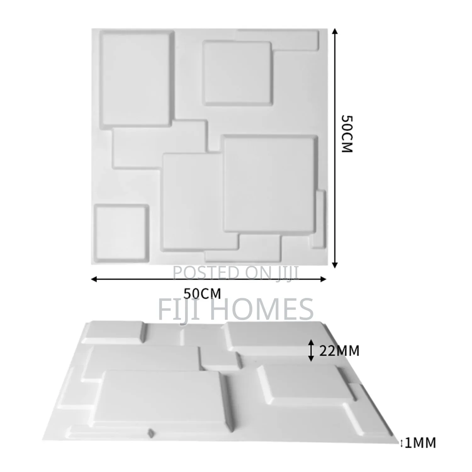 3D PVC Wall Panels 50x50cm | Water-Resistant | Easy Install