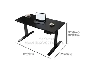 Modern Black Electric Office Desk – 1.2mtrs