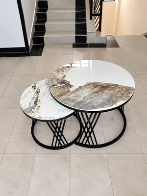 T: Modern Marble Nesting Coffee Tables – Set of 2