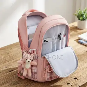Girls Pink Preppy Plaid Backpack
