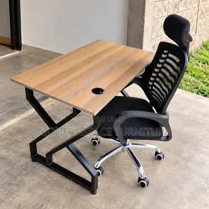Modern Office Desk With Ergonomic Executive Chair