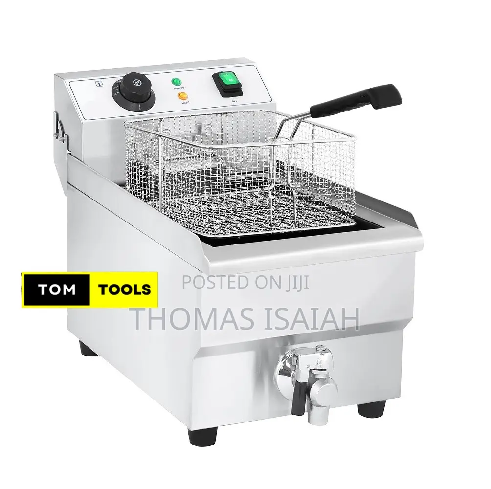Commercial Single 12L Electric Deep Fryer With Thermostat and Drain