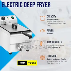 Commercial Single 12L Electric Deep Fryer With Thermostat and Drain