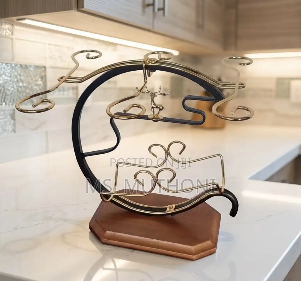 Gilded Crescent Wine Rack