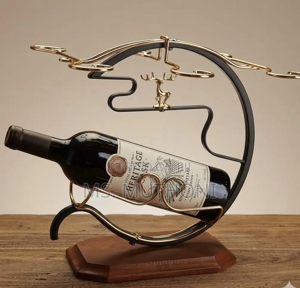 Gilded Crescent Wine Rack