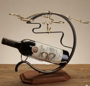 Gilded Crescent Wine Rack