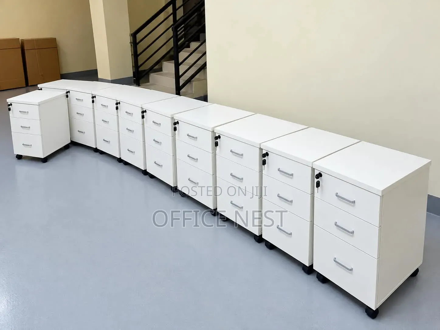 3 Drawer Mobile Office Pedestal | Lockable Filing Cabinet With Wheels