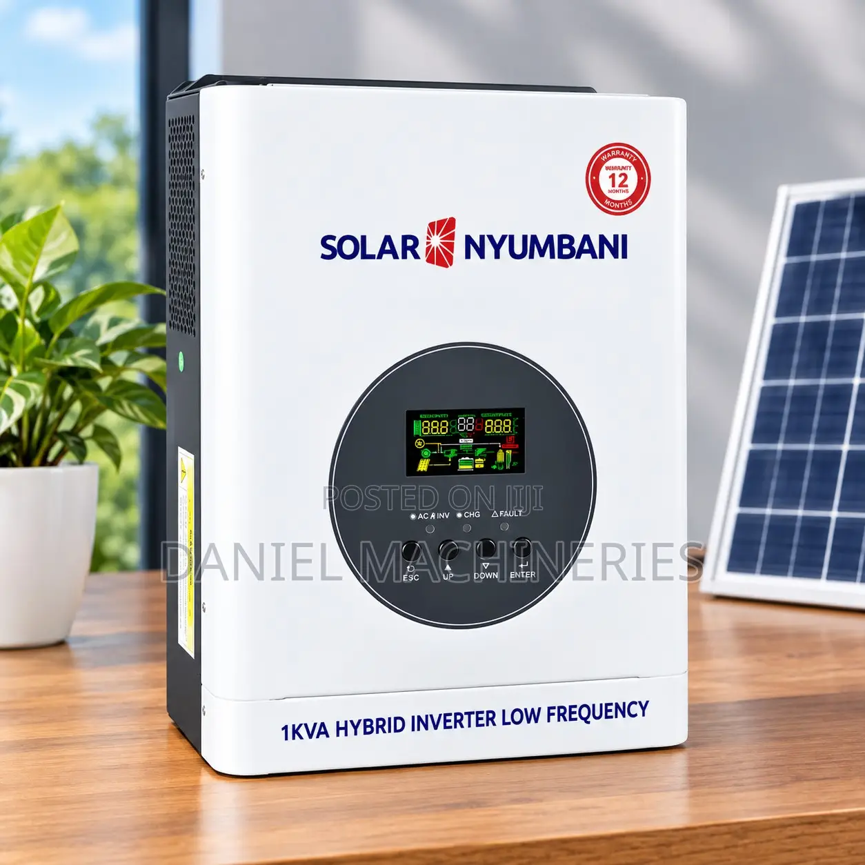 Pv15-105vdc Solar Nyumbani Hybrid Inverter Low Frequency 1kva 12volts