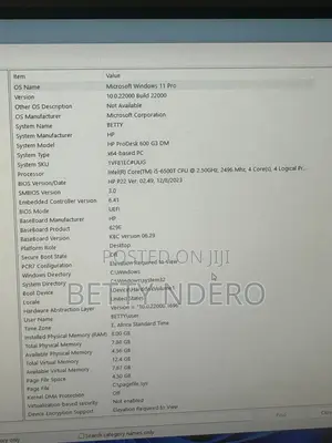 Desktop Computer HP ProDesk 400 G4 8GB Intel Core i5 SSD 256GB