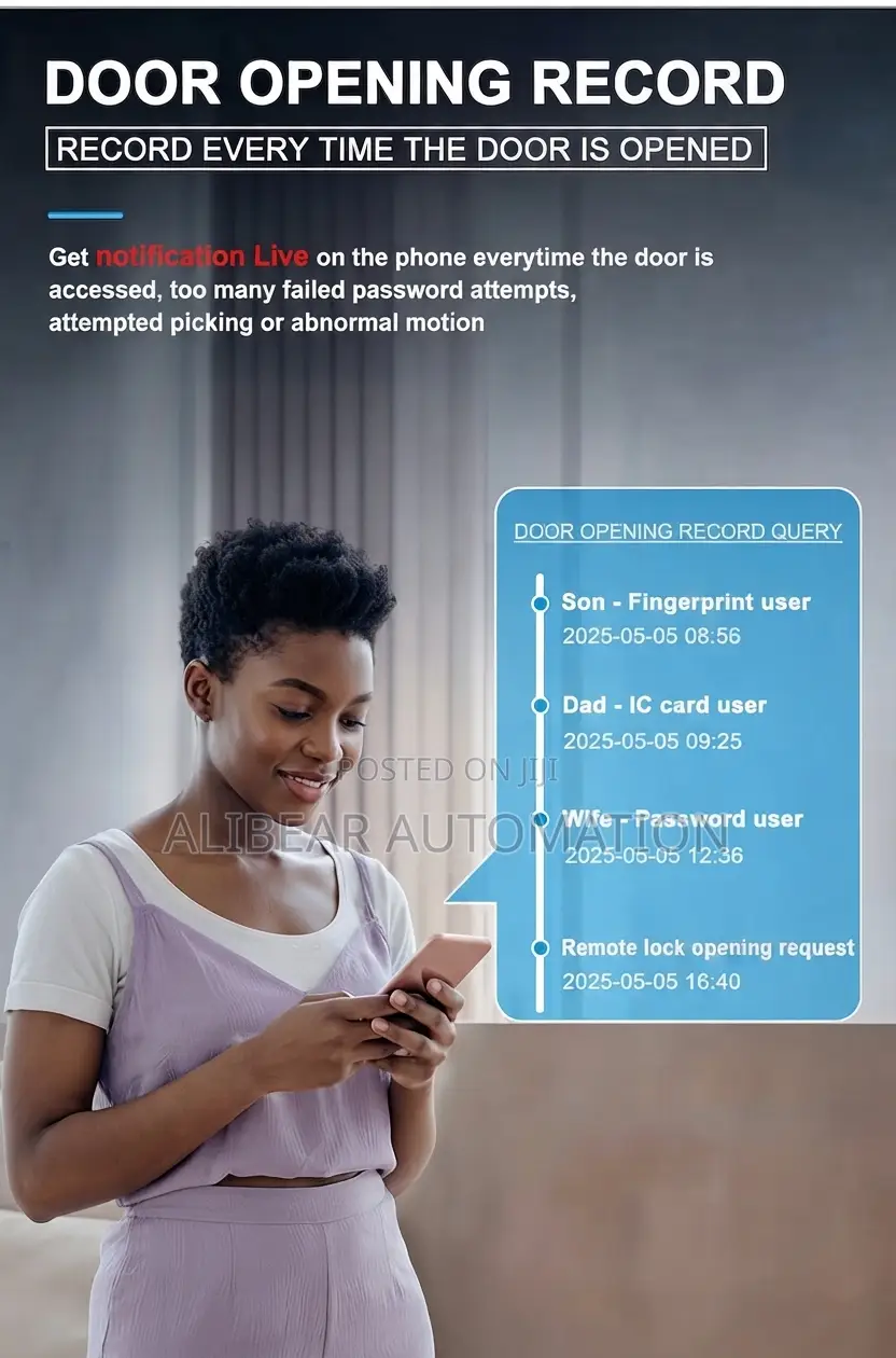 Wifi Smart Door Lock App/Face/Biometric/Fingerprint/Pasword/Bell/Alarm