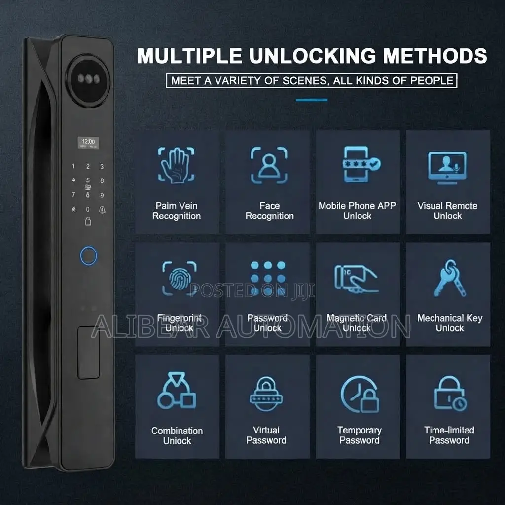 Wifi Smart Door Lock App/Face/Biometric/Fingerprint/Pasword/Bell/Alarm
