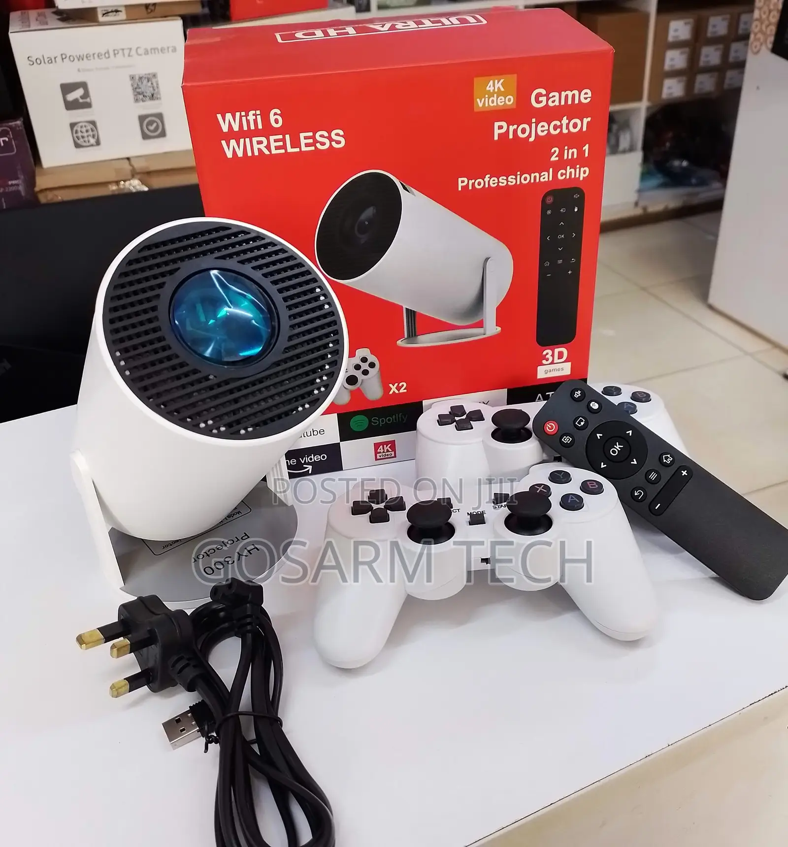 HY300 Pro 2-in-1 Smart Gaming Projector With Game Console,Bluetooth