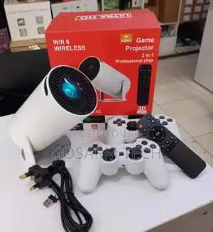HY300 Mini Projector With Wireless Gaming Controllers, WiFi Bluetooth