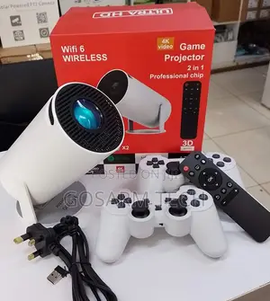 HY300 Mini Projector With Wireless Gaming Controllers, WiFi Bluetooth