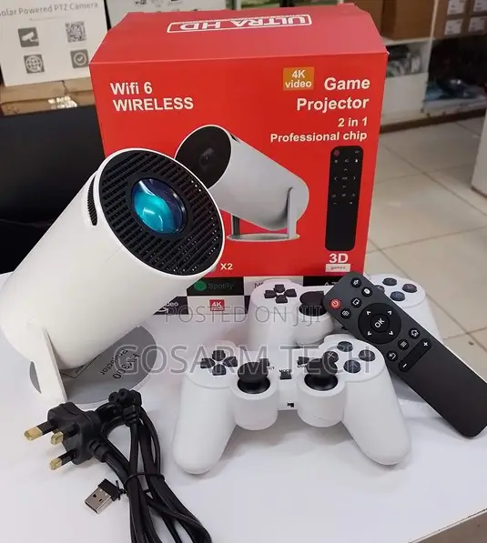 HY300 Mini Projector With Wireless Gaming Controllers, WiFi Bluetooth