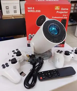 HY300 Pro Gaming Projector With Dual Controllers, Android Smart System