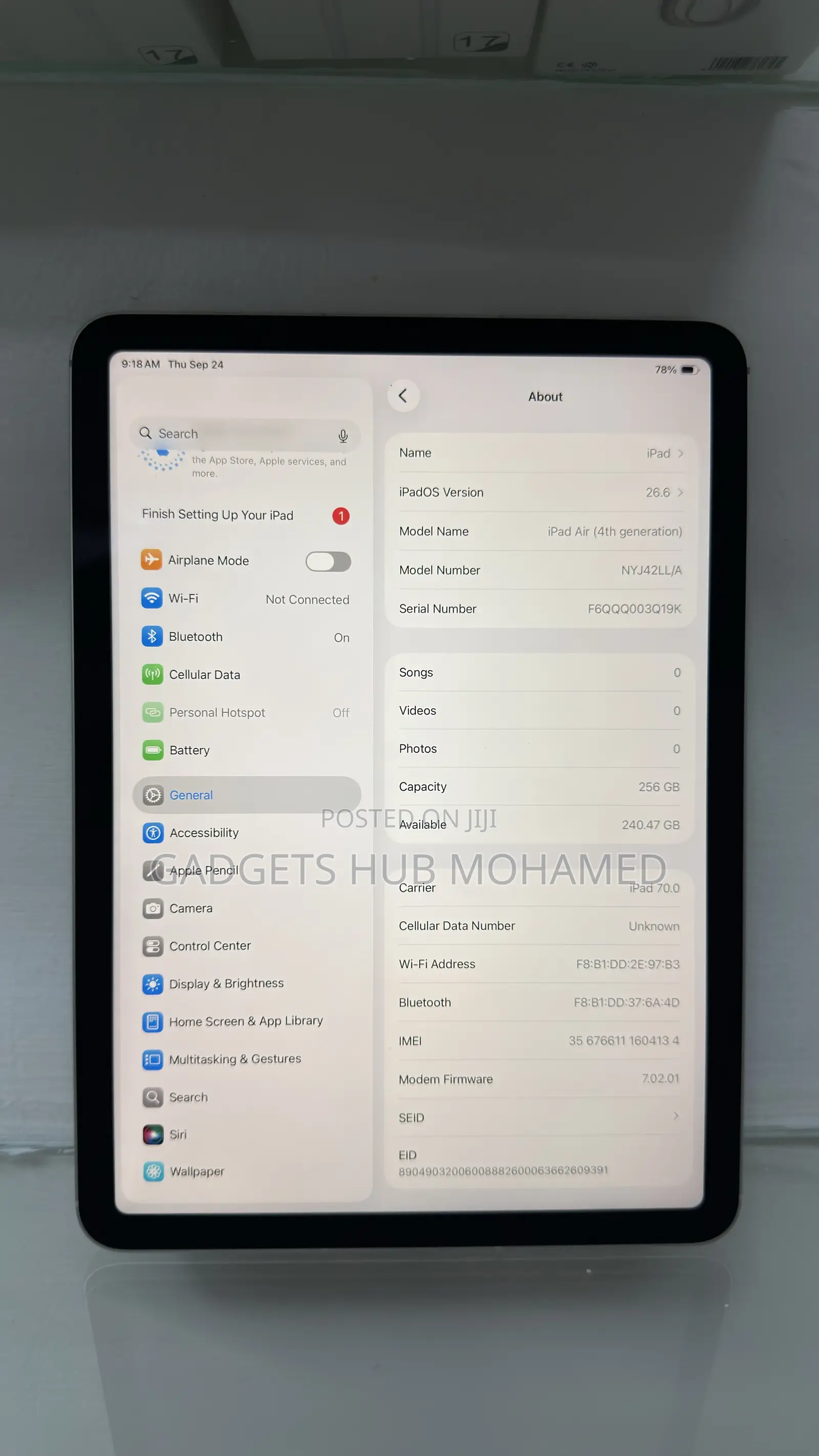 Apple iPad Air (2020) 256 GB White